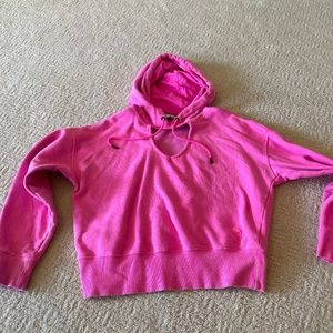 Pink hoodie with heart opening